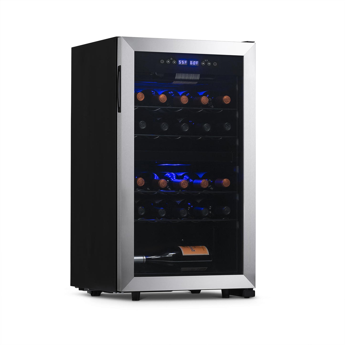 NewAir Freestanding 28-Bottle Dual Zone Compressor Wine Fridge in Stainless Steel