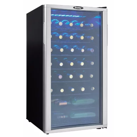 Danby - 35-Bottle Wine Cooler Freestanding in Platinum/Black